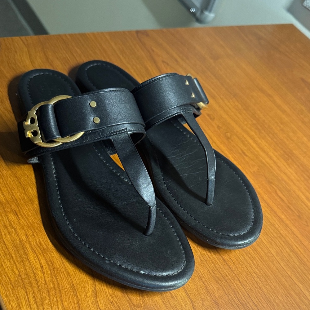 Tory Burch black leather sandal
